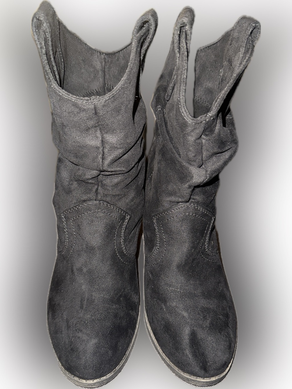 Rocket Dog Black Suede Slouch Ankle Booties